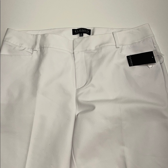 Eloquii Classic White Straight Leg Trousers - Picture 2 of 3